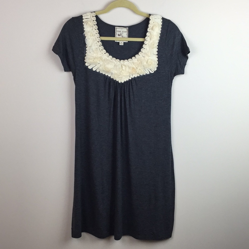 Pink Rose Petite - Embellished Neckline Dress